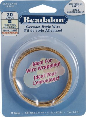 Beadalon&reg;  Fancy Square Non Tarnish Brass 24 Gauge Wire