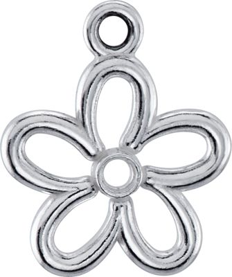 Floral Design Dangle Component with Jump Ring