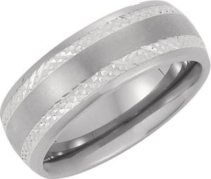 Titanium Band with Sterling Silver Inlay
