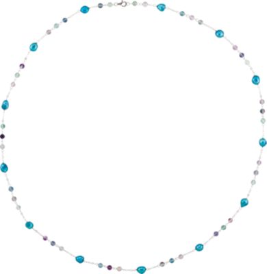 Freshwater Cultured Dyed Pearl & Natural Crystal  Beads Necklace