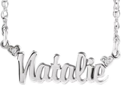 Accented Script Nameplate Necklace  
