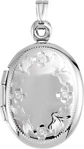 Oval Locket with Floral Design