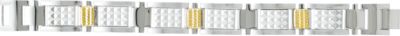 Stainless Steel Bracelet with 10kt Yellow Inlays