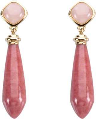 Genuine Pink Opal & Rhodonite Earrings