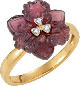 Genuine Brazilian Garnet & Diamond Ring