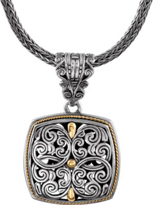 Sterling Silver Pendant Enhancer with 18KY Accents