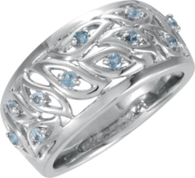 Leaf Design Gemstone Ring
