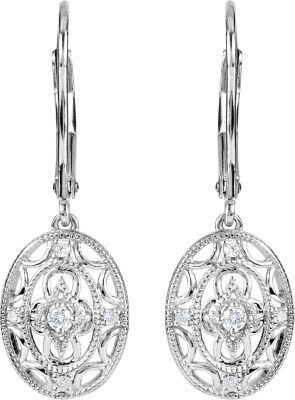 1/10 ct tw Diamond Lever Back Earrings