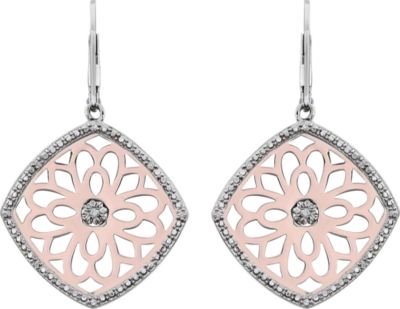 1/10 ct tw Diamond Lever Back Earrings