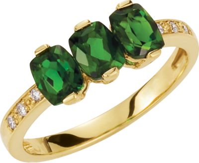 Genuine Chrome Tourmaline & Diamond Ring
