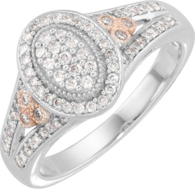 Diamond Ring with Rose Plating