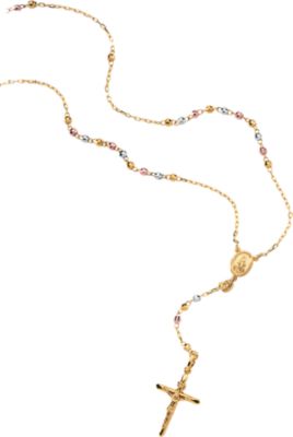 Tri-Color Rosary Necklace