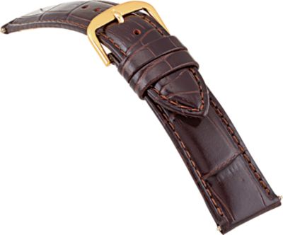 20mm Ladies Regular Alligator Grain Padded Brown Watch Strap