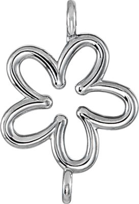 Floral Design Dangle Component with Jump Rings