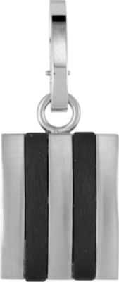 Stainless Steel Pendant with Black Rubber