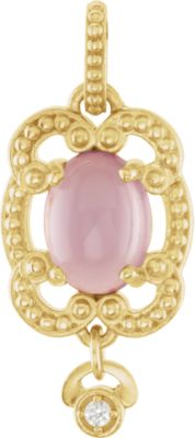 Granulated Dangle Pendant for Oval Cabochon 