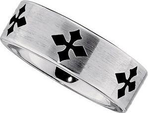 Dura Cobalt&trade; Band with Satin Finish & Black Laser Engraving