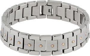 Stainless Steel Bracelet with 14kt Yellow Screws