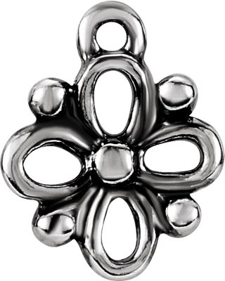 Floral Design Dangle Component with Jump Ring