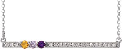 Accented Bar Family Necklace or Center   