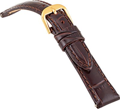14mm Ladies Short Alligator Grain Padded Brown Watch Strap
