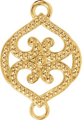 Granulated Design Fashion Link with Rings