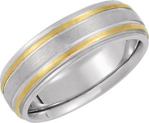 7mm Two Tone Domed Band