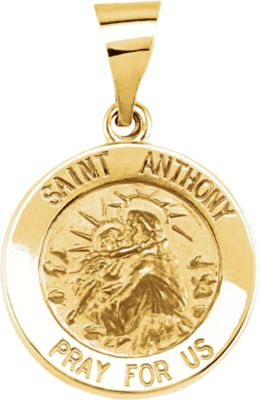 Hollow Round St. Anthony Medal