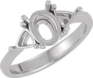 Three Stone Engagement Ring Mounting