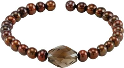 Freshwater Cultured Pearl & Gemstone Cuff 7.5