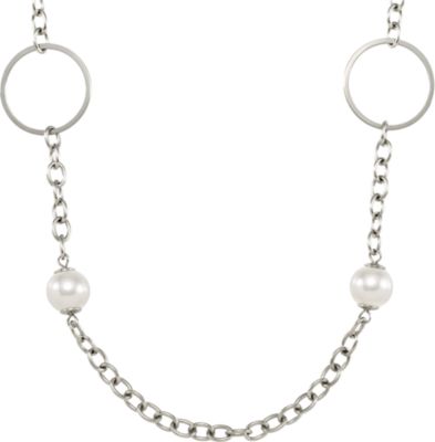 12.0mm White Swarovski Pearl & Stainless Steel Necklace