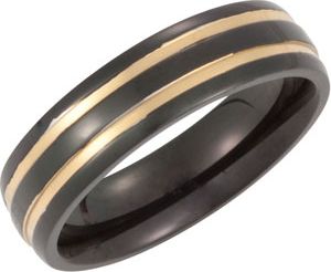 Titanium Band with 14kt Yellow Gold Plate