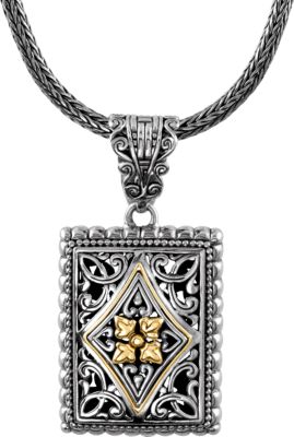 Sterling Silver Enhancer Pendant with 18KY Accents