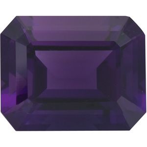 Genuine Amethyst - Emerald/Octagon Faceted; AAA Quality