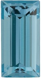 Straight Baguette Genuine Aquamarine
