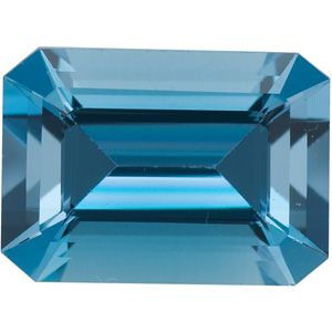 Emerald/Octagon Genuine Aquamarine