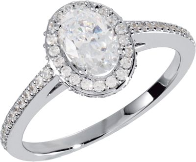 Halo-Style Engagement Ring Mounting
