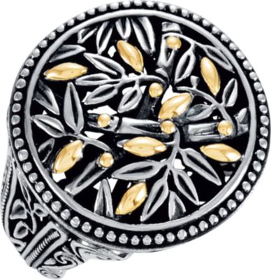 Two-Tone Filigree Design Fashion Ring