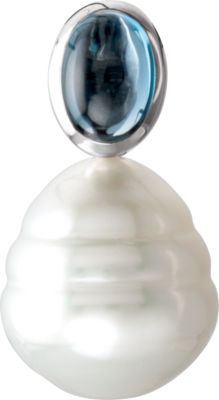 Paspaley Cultured Pearl & Genuine London Blue Topaz Pendant