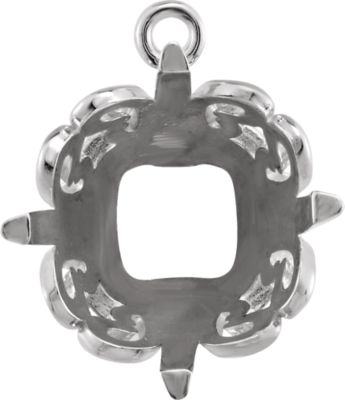 Antique Square Shape Butterfly Scroll Dangle