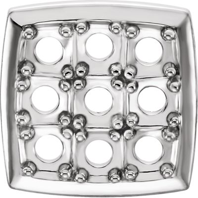 14kt White 1.7-2mm Round 9-Stone Cluster Top