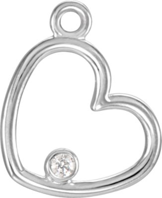 Heart Design Dangle Component with Jump Ring