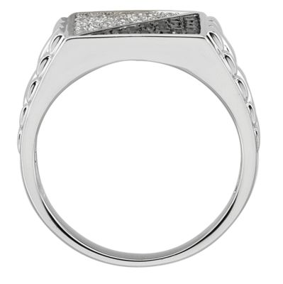 1/2 ct tw Gent's Black & White Diamond Ring