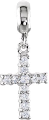 Kera&trade; CZ Cross Dangle Bead