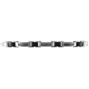 Stainless Steel Link Bracelet with Cable & Immerse Plating