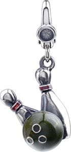 Enamel Bowling Ball & Pins Charm