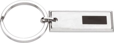 Stainless Steel Key Ring with Black Enamel
