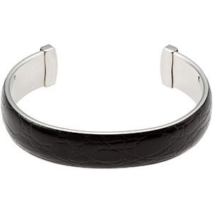Amalfi&trade; Stainless Steel & Leather Cuff Bracelet