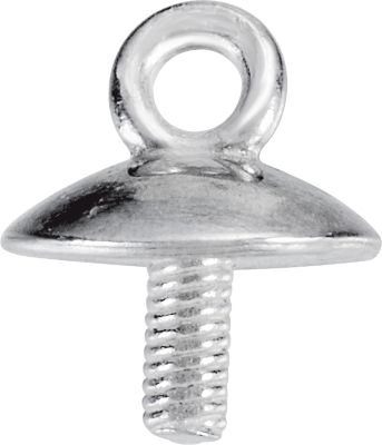 14kt White 6mm Pearl Cap Dangle