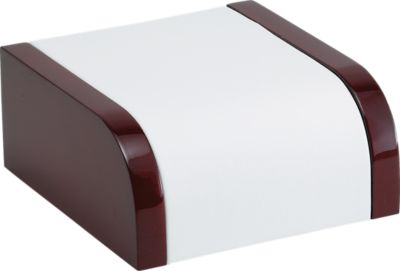 White Leatherette Medium Riser with Cherrywood Trim